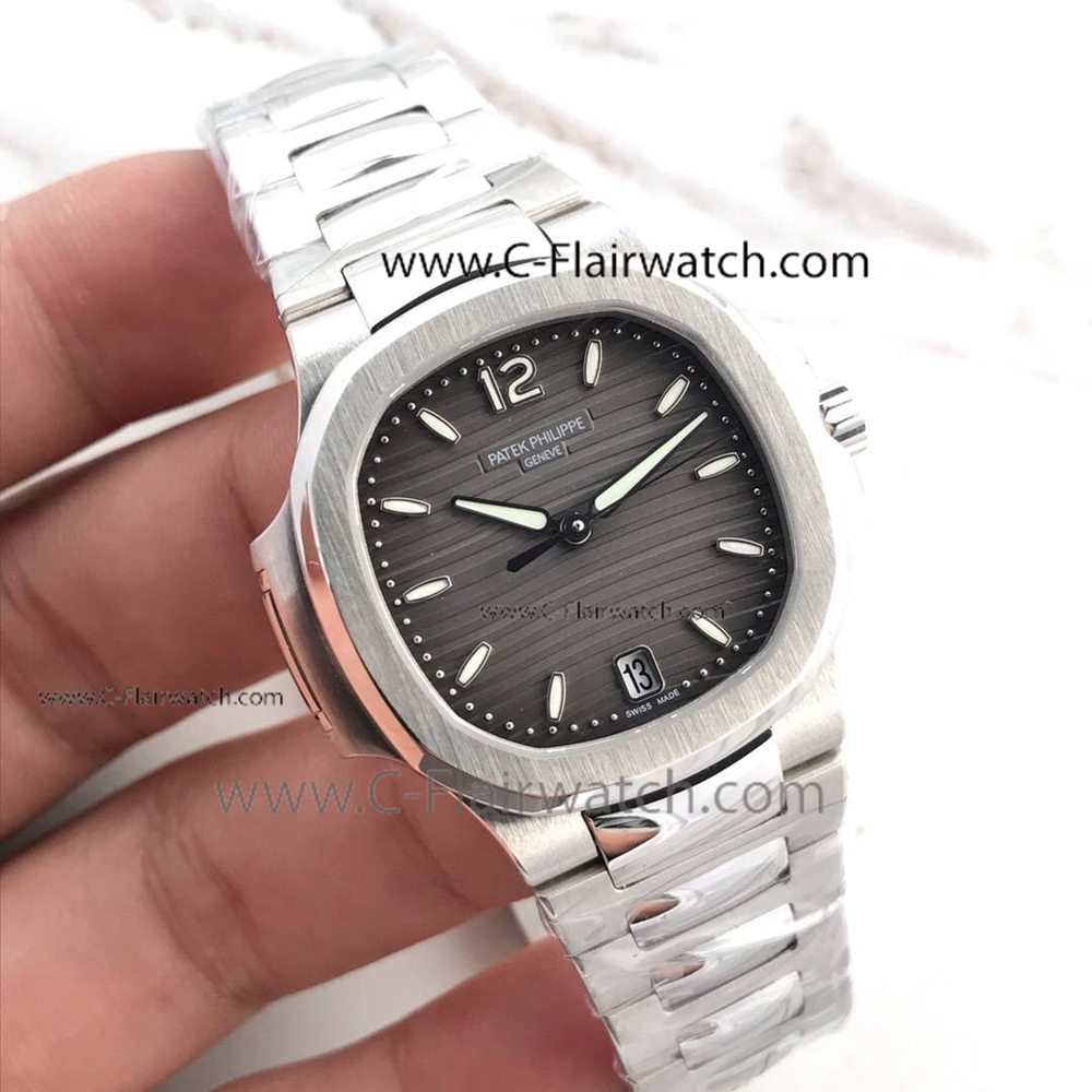 Swiss Grade 1 Patek Philippe Nautilus SS Gray Face Watch 42mm Swiss Grade 1 Patek Philippe Nautilus SS Gray Face Watch 42mm
